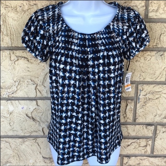 Style & Company Tunic Top Blue Black Size PS - Picture 1 of 9